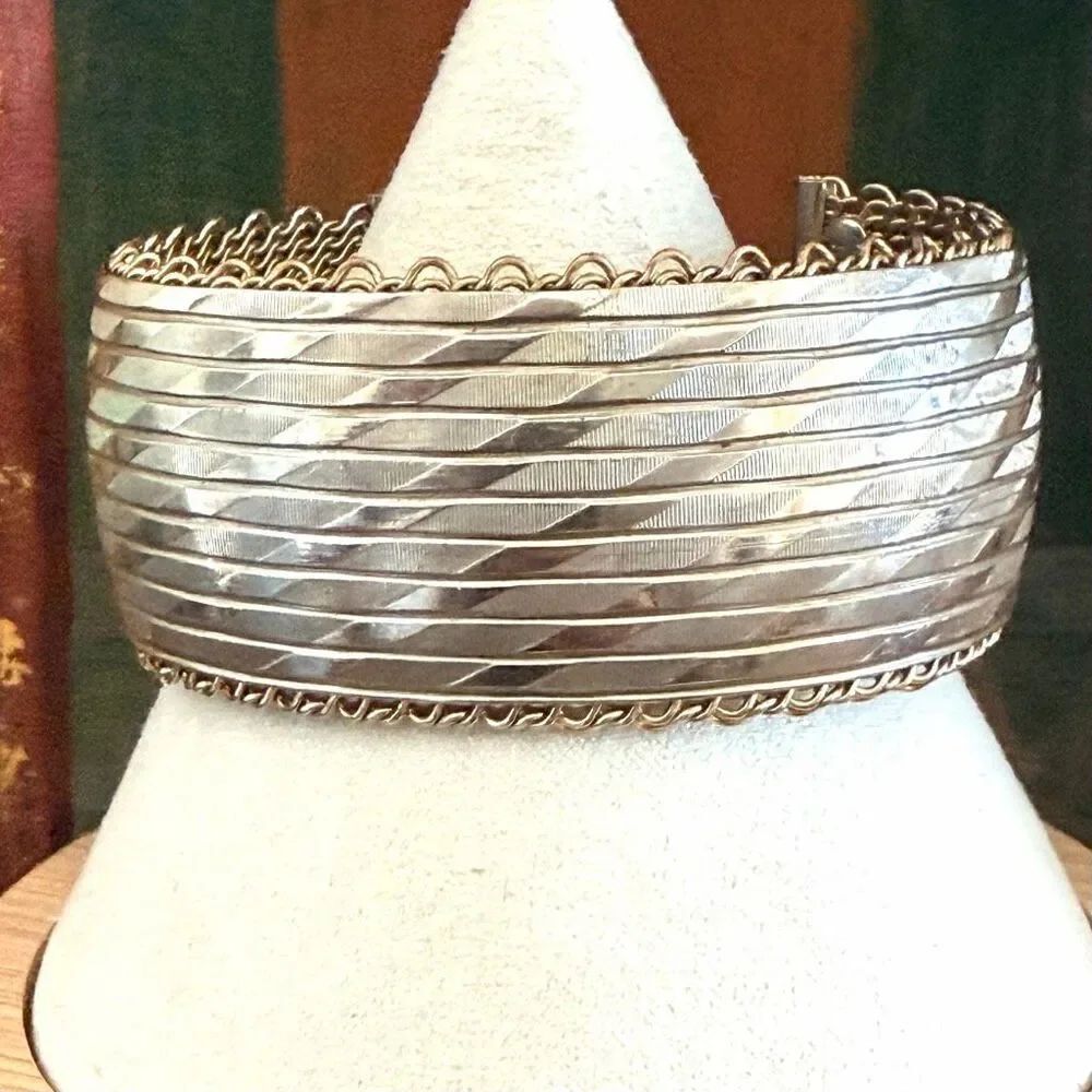 Vintage Jewels by Julio Wide Mesh Cuff Bracelet